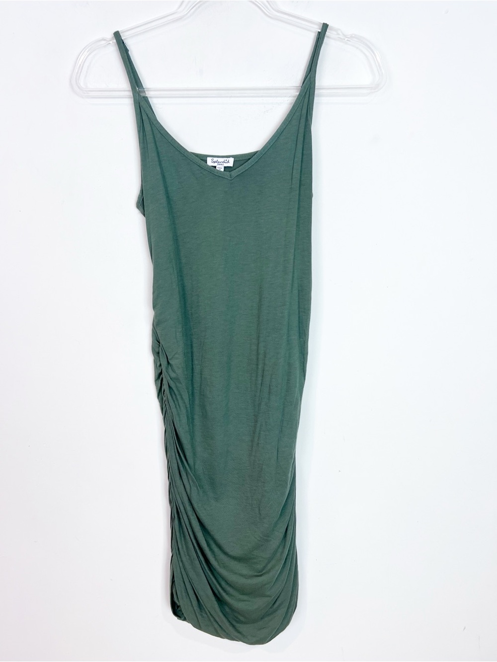 SPLENDID GREEN SLEEVELESS RUCHED SIDE TANK DRESS WOMENS SZ SMALL